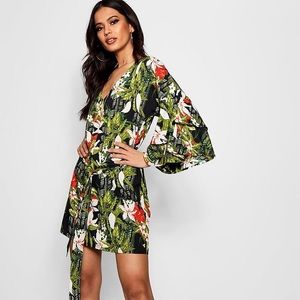 Palm print dress